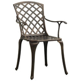 Garden Chair Set of 4 Bronze Cast Aluminium Standard Durable 315571