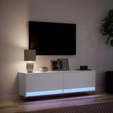 TV Wall Cabinet with LED Lights White 140x31x38 cm 852369