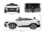 12V Kids Electric Ride-On Car, with Remote Control, Lights, Music, Horn - White T3398P348297