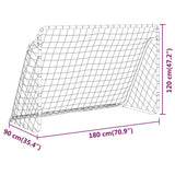 Football Goal with Net White 180x90x120 cm Steel 93370