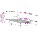 Bed Frame without Mattress 90x190 cm Single Solid Wood Pine 850749