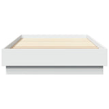 ZNTS Bed Frame without Mattress with LED Lights White 100x200 cm 839504