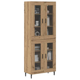 Highboard 2 pcs Artisan Oak Engineered Wood and Glass 3403181