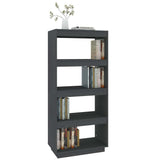 Book Cabinet/Room Divider Grey 60x35x135 cm Solid Wood Pine 810871