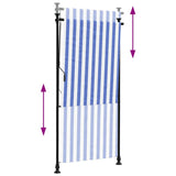Outdoor Roller Blind Blue and White 120x270 cm Fabric&Steel 368765