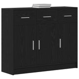 Sideboard Black Oak 91x28x75 cm Engineered Wood 862447