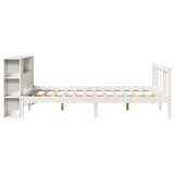 Bookcase Bed without Mattress White 140x200cm Solid Wood Pine 3322282