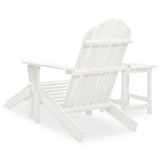 Garden Adirondack Chair with Ottoman&Table Solid Fir Wood White 315929