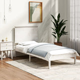 Bed Frame without Mattress White 90x190 cm Single Solid Wood 3104769