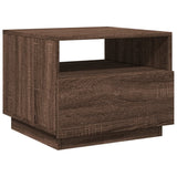 ZNTS Coffee Table with LED Lights Brown Oak 50x49x40 cm 839832