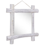 Log Mirror White 70x70 cm Solid Reclaimed Wood 283932