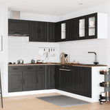11 Piece Kitchen Cabinet Set "Kalmar" Black Engineered Wood 3314912