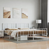 Metal Bed Frame without Mattress with Footboard White 180x200cm 352551