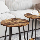 Side Table Set with Shelf 2 pcs Smoked Oak and Black 869704