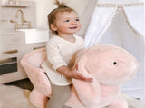 Kids Rocking Rabbit, Plush Rocking Horse Ride-On w/ Sound, Wood Base, Seatbelt, for Ages 18-36 T3398P348008