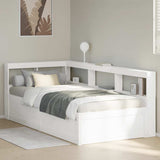 Bookcase Bed without Mattress White 90x200cm Solid Wood Pine 3324470
