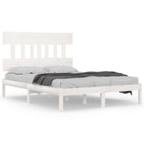 Bed Frame without Mattress White 140x190 cm Solid Wood 3104719