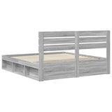 Bed Frame Grey Sonoma 180 x 200 cm Solid Pine Wood 3411388
