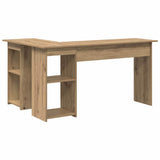Desk with Shelf Artisan Oak 142 x 102 x 73 cm Engineered Wood 869297