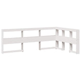 Bookcase Bed without Mattress White 135x190cm Solid Wood Pine 3324476