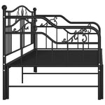 ZNTS Pull-out Sofa Bed Frame without Mattress Black Metal 90x200 cm 324764