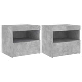 Bedside Cabinets with LED Lights 2 pcs Concrete Grey 50x40x45 cm 836770