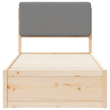 Bed Frame with Upholstered Headboard Light Grey 90 x 190 cm 877664