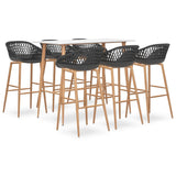 7 Piece Bar Set White and Grey 3057450
