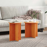 Coffee Table 2 pcs Wax Brown 873549
