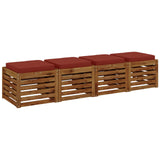 4-Piece Seat Cushions VUGHT 4 pcs 100% Polyester Red 946275