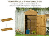 Wooden Garden Storage Shed Utility Gardener Cabinet w/ 3 Shelves and 2 Door, 191.5cm x 79cm x 49cm, T3398P328416