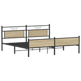 Metal Bed Frame without Mattress Sonoma Oak 200x200 cm 3325128