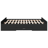 ZNTS Bed Frame with Drawers without Mattress Black 160x200 cm 3280280