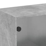 Wall Cabinet with Glass Doors Concrete Grey 68x37x68.5 cm 836493