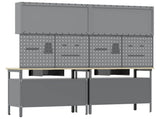 Work Bench Set 8 pcs Black and Grey 200 x 55 x 200 cm Steel 3321494