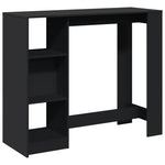 ZNTS Bar Table with Shelf Black 124x46x103.5 cm Engineered Wood 854392