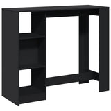 Bar Table with Shelf Black 124x46x103.5 cm Engineered Wood 854392