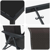 Garden Dining Set 5 pcs Black Coffee Powder-Coated Steel 3379271