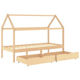 Kids Bed Frame with Drawers Solid Pine Wood 90x200 cm 322138