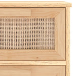 ZNTS Sideboard Brown 40x30x90 cm Solid Wood Pine and Natural Rattan 345644
