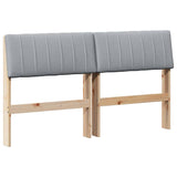 Upholstered Headboard Light Grey 135 cm Solid Pine Wood 879234