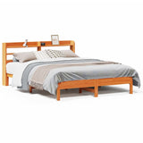 Bed Frame without Mattress Wax Brown 135x190 cm Solid Wood Pine 3306905