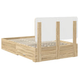 Bed Frame with Drawer Sonoma Oak 135 x 190 cm Engineered Wood 3412794