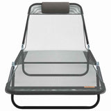Folding Sun Lounger Folding Grey 182 x 55 x 85.5 cm Textilene 42003156