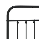 Bed Frame Black Powder-Coated Steel 120x200 cm Bed Frame 352576