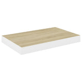 Floating Wall Shelves 4 pcs Oak and White 40x23x3.8 cm MDF 326572