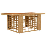 Garden Table Natural 100 x 55 x 37 cm PE Rattan and Glass 42035142