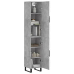 Highboard Concrete Grey 34.5x34x180 cm Engineered Wood 3198813