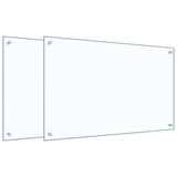 Kitchen Backsplashes 2 pcs Transparent 80x50 cm Tempered Glass 3315793