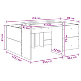 Kids'High Bed Frame with Desk Grey Sonoma Engineered Wood 3422680